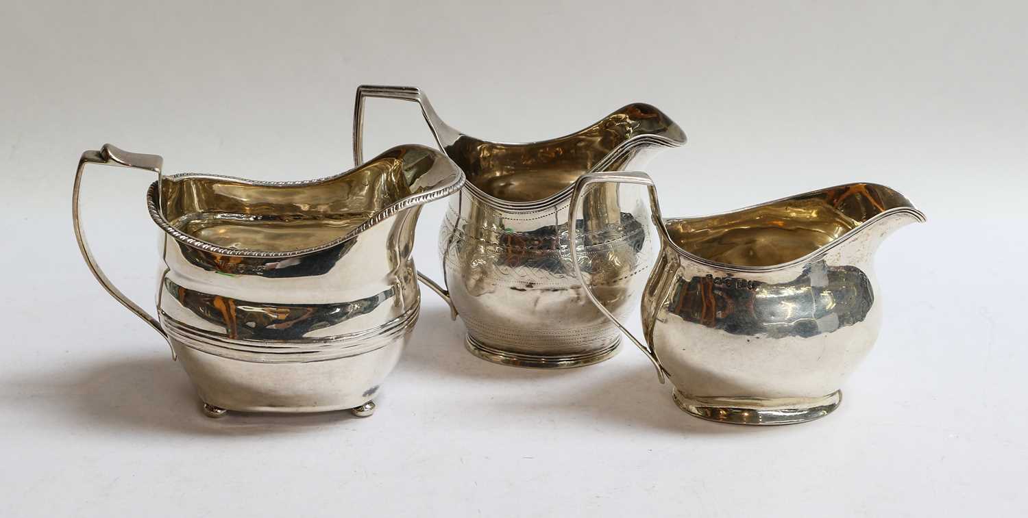Lot 84 - Three George III Silver Cream-Jugs, Each...