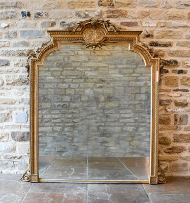 Lot 838 - A French Carved Giltwood and Gesso Overmantel...