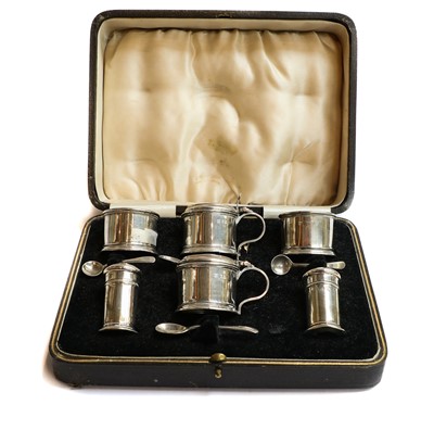 Lot 99 - Two Cased Silver Condiment-Sets, one set...