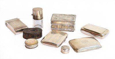 Lot 64 - A collection of assorted silver boxes,...