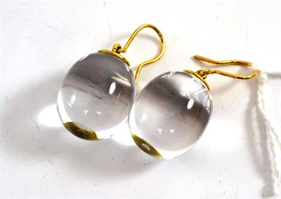 Lot 84 - A pair of Baccarat crystal drop earrings