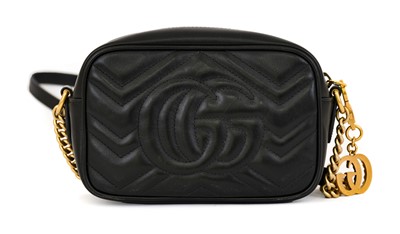 Lot 3031 - Gucci Marmont Small Black Leather Cross Body...