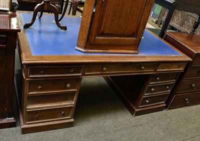 Lot 1377 - A late Victorian mahogany partners desk with...