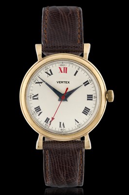 Lot 2377 - Vertex: A 9 Carat Gold Centre Seconds Wristwatch