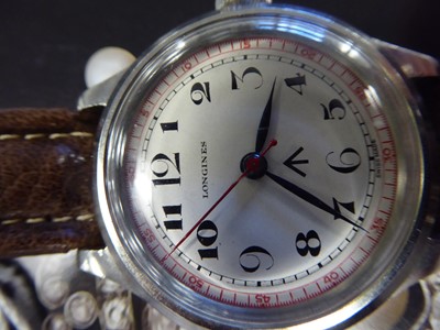 Lot 2242 - Longines: A Stainless Steel Centre Seconds Royal Air Force Pilots Wristwatch
