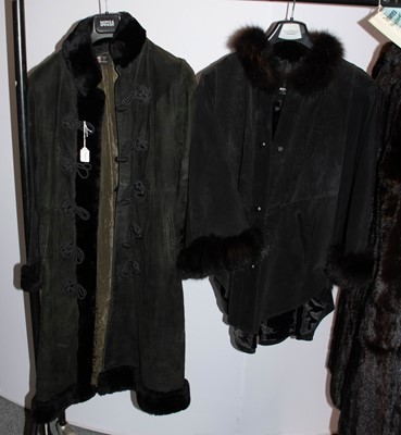 Lot 393 - Moschyko Collection, Paris black suede cape,...