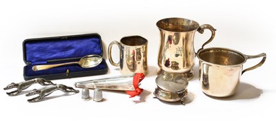 Lot 14 - A collection of assorted silver and silver...