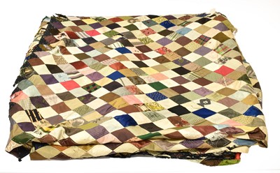 Lot 2195 - Large Victorian Unfinished Silk Patchwork,...