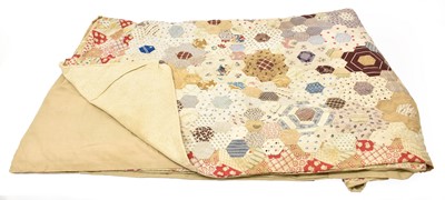 Lot 2196 - Large Early 19th Century Hexagonal Patchwork...