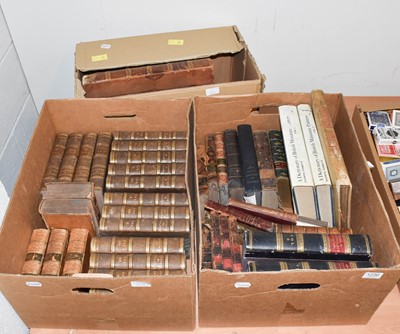 Lot 1236 - A quantity of books, predominantly leather...