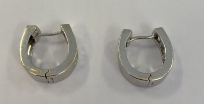 Lot 2103 - A Pair of Diamond Cuff Earrings