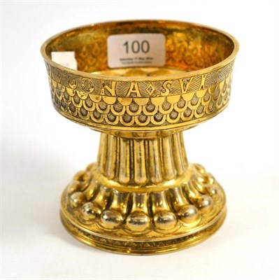 Lot 100 - Silver gilt communion chalice, Chester 1913