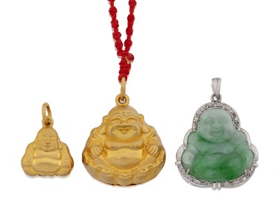 Lot 2097 - Four Modern Chinese 'Lucky' Charm Pendants