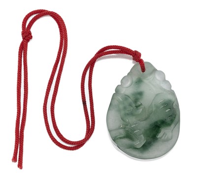 Lot 2101 - Two Jadeite Pendants and A Jadeite Bangle, the...