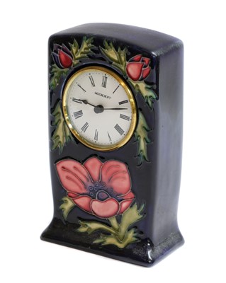 Lot 381 - A modern Moorcroft mantel timepiece