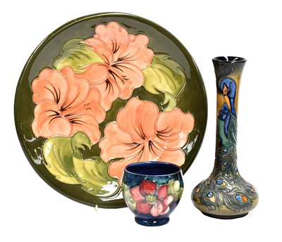 Lot 312 - A Walter Moorcroft hibiscus plate, 26cm...