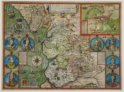 Lot 1202 - A 17th century hand coloured map by John Speed...