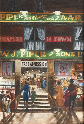 Lot 1121 - Fred Wilde (1910-1986) "Piper's Penny Bazar"...