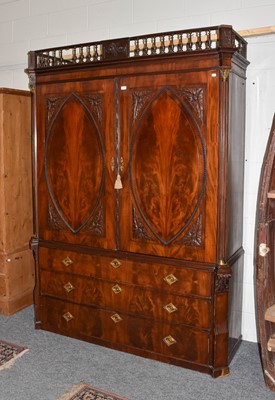 Lot 1251 - A George III mahogany press cupboard...