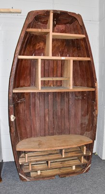 Lot 1265 - A Welsh paddle boat converted to a bookcase,...