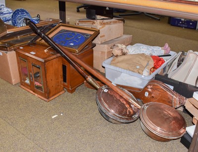 Lot 365 - An oak smokers cabinet and contents including...