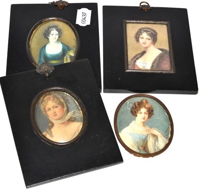 Lot 118 - 19th century portrait miniature titled to the reverse 'Duchess de Talleyrand', another 'Miss...