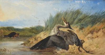 Lot 1050 - Richard Ansdell RA (1815-1885) Dying Heron and...