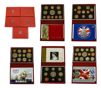 Lot 405 - 5 x The UK Deluxe Edition Proof Coin Sets, to...