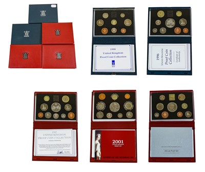 Lot 403 - 6 x UK Proof Coin Sets, to include: 1990...