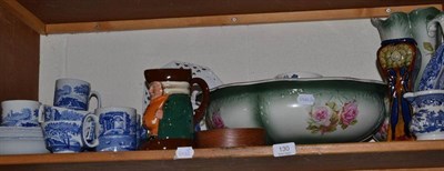 Lot 130 - Victorian jug and bowl, Spode Italian pattern dinner wares, Royal Doulton pottery vase,...