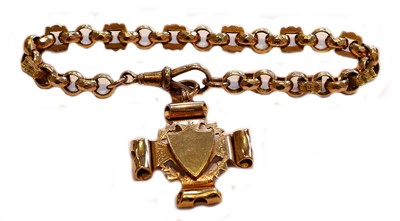 Lot 190 - A fancy link bracelet, with applied plaque...