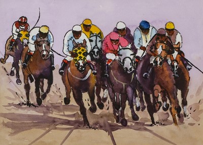 Lot 1105 - Eric H Hill (1921-2021) "Race Horses" Signed,...