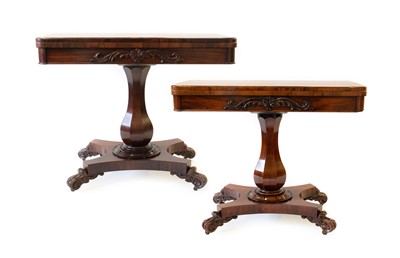 Lot 301 - A Matched Pair of Early Victorian Rosewood...