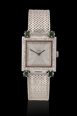 Lot 2396 - Eska: A Lady's 18 Carat White Gold Diamond Set Wristwatch