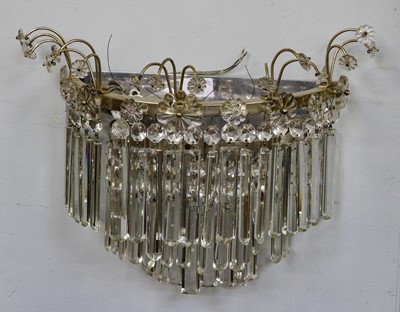 Lot 1315 - A set of four lustre drop wall lights, early...