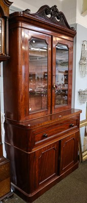 Lot 1309 - A Victorian mahogany secretaire bookcase, the...