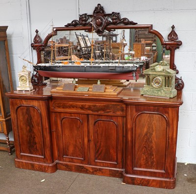 Lot 1317 - A Victorian mahogany mirror backed sideboard,...