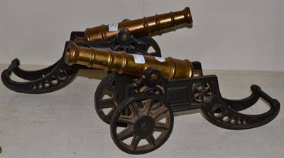 Lot 148 - A pair of non-working copies of signal canons