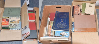 Lot 1242 - Four boxes of books including reference works...