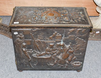 Lot 1264 - A Victorian metal-mounted box decorated in...