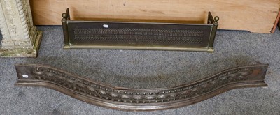 Lot 1263 - An Edwardian steel fender, 148cm, together...