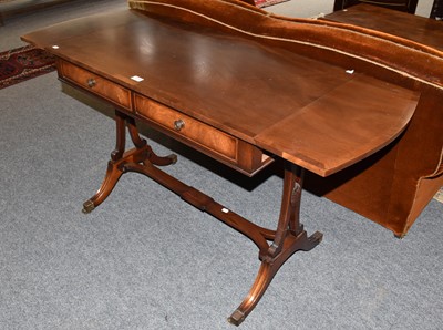 Lot 1274 - A reproduction mahogany sofa table 141cm...