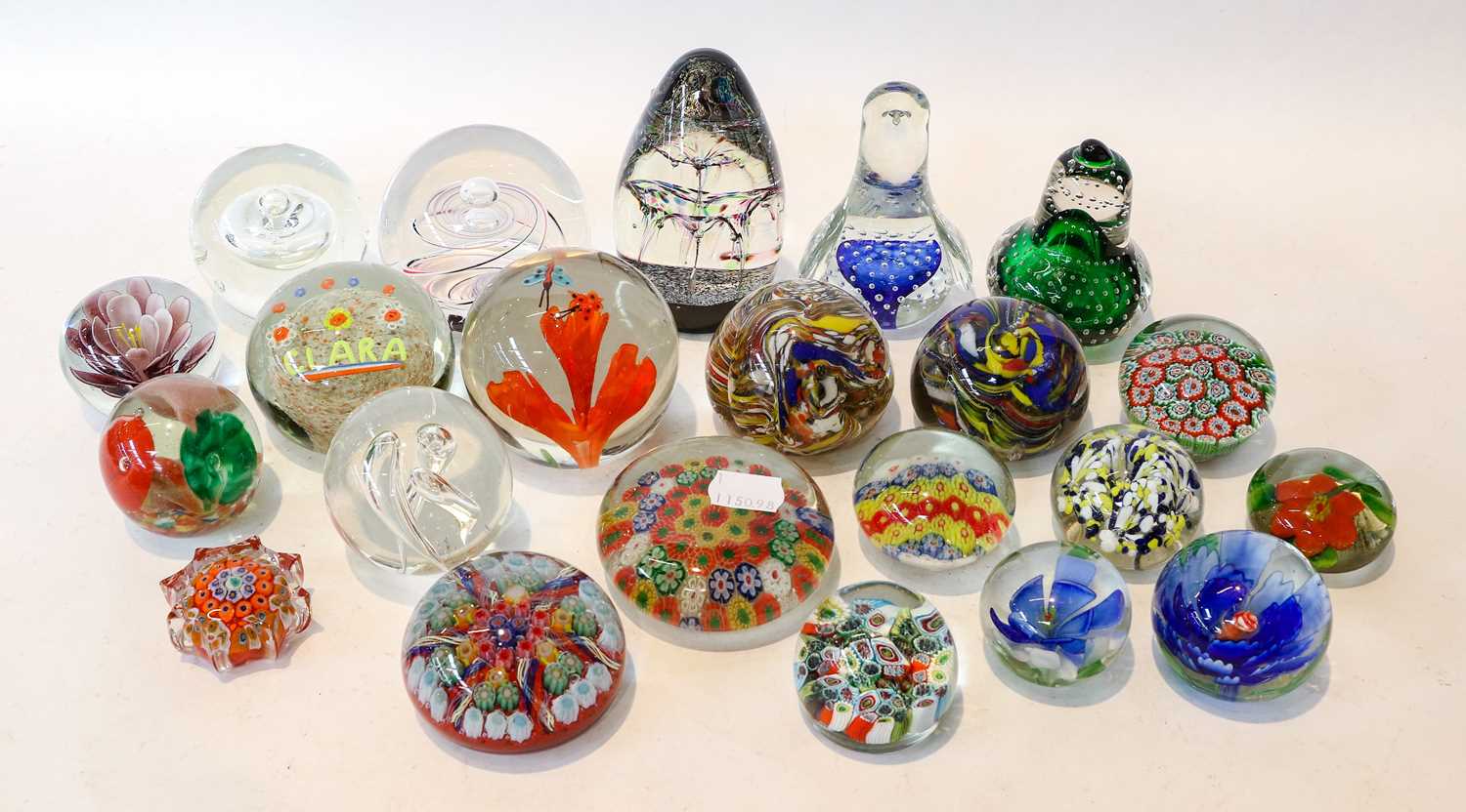 Lot 12 - Collection of glass paperweights including...