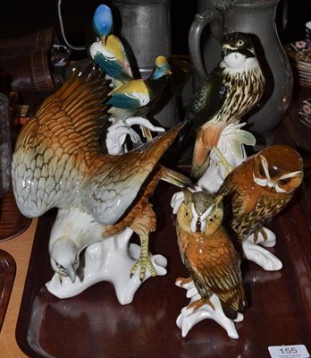 Lot 155 - Five Continental ceramic birds