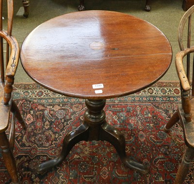 Lot 1349 - A George II mahogany tripod table with...