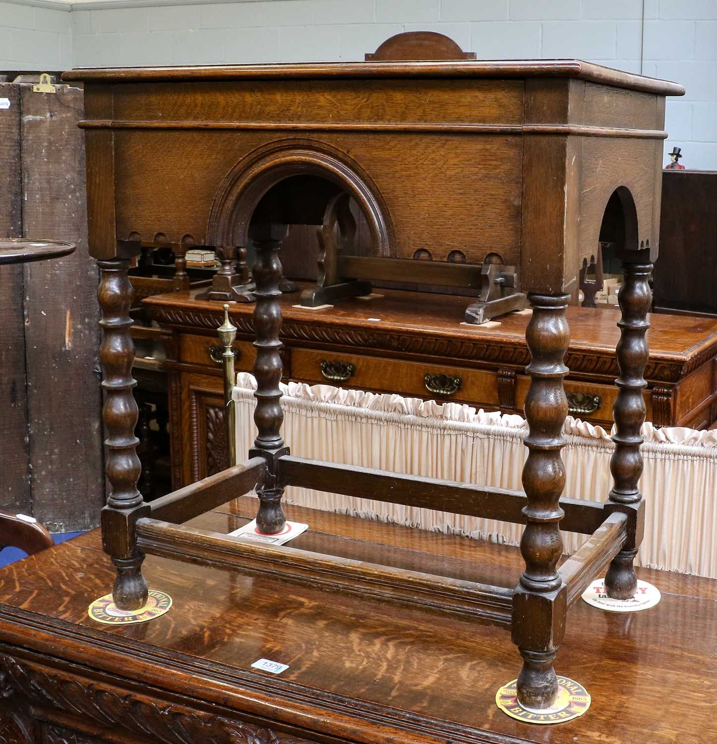 Lot 1380 A reproduction oak side table, 61cm by 38cm