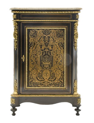 Lot 388 - A French Ebonised, Brass-Inlaid and Gilt Metal-...
