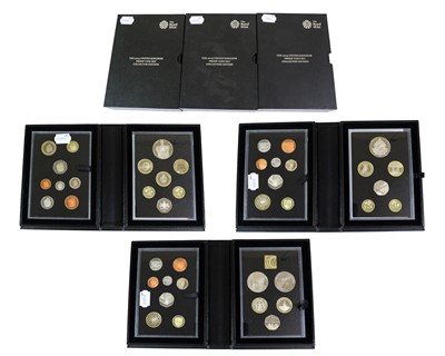 Lot 413 - ♦3 x The UK Proof Coin Set Collector Editions,...