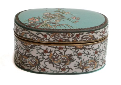 Lot 383 - A Japanese cloisonne oval box and cover