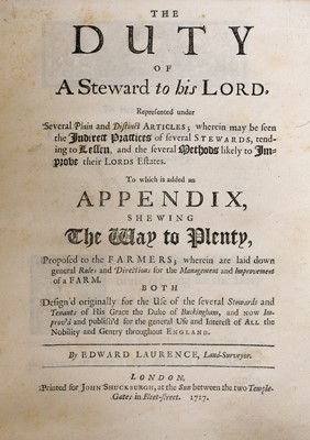 Lot 94 - LAURENCE (Edward) The Duty of a Steward to his...